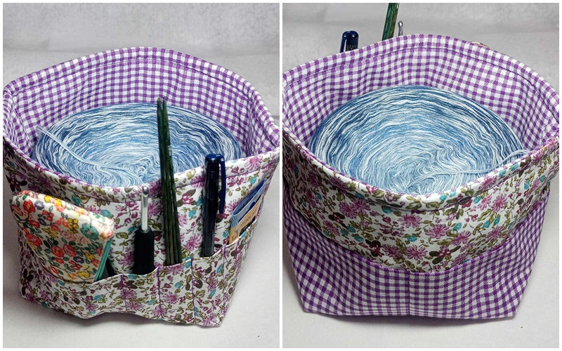 Bobbeltasche, Wolltasche, Projekttasche groß Nr. 1