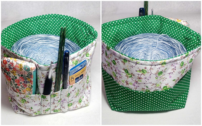 Bobbeltasche, Wolltasche, Projekttasche groß Nr. 7