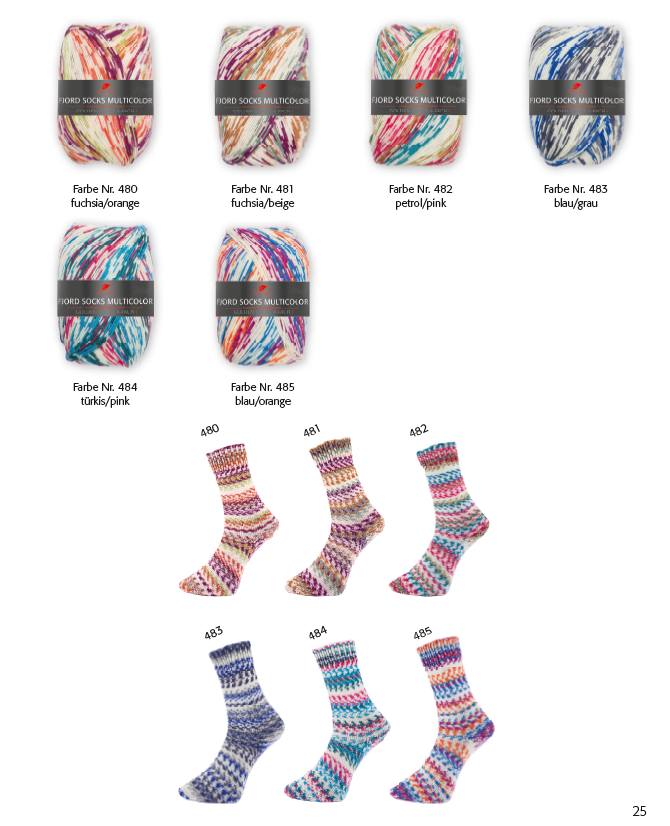 Fjord Socks Multicolor, 4-fach Sockenwolle